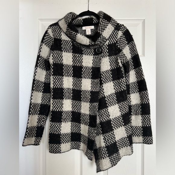 Ellen Tracy Plaid wool blend sweater - Picture 1 of 3